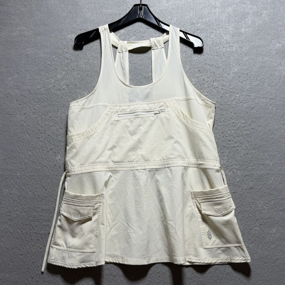 Free People Movement Mini Gorpcore Dress S Cream Scenic Route Utility Open Back
